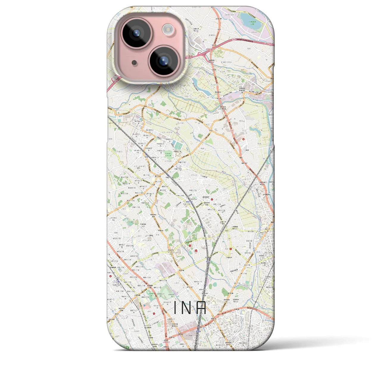 【伊奈(埼玉県)】地図柄iPhoneケース(バックカバータイプ)