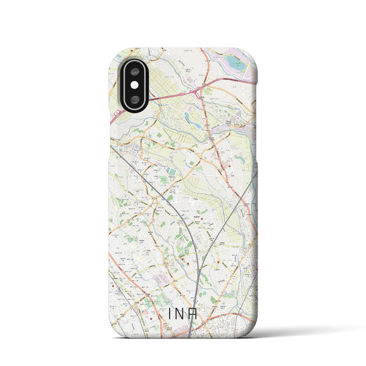 【伊奈(埼玉県)】地図柄iPhoneケース(バックカバータイプ)