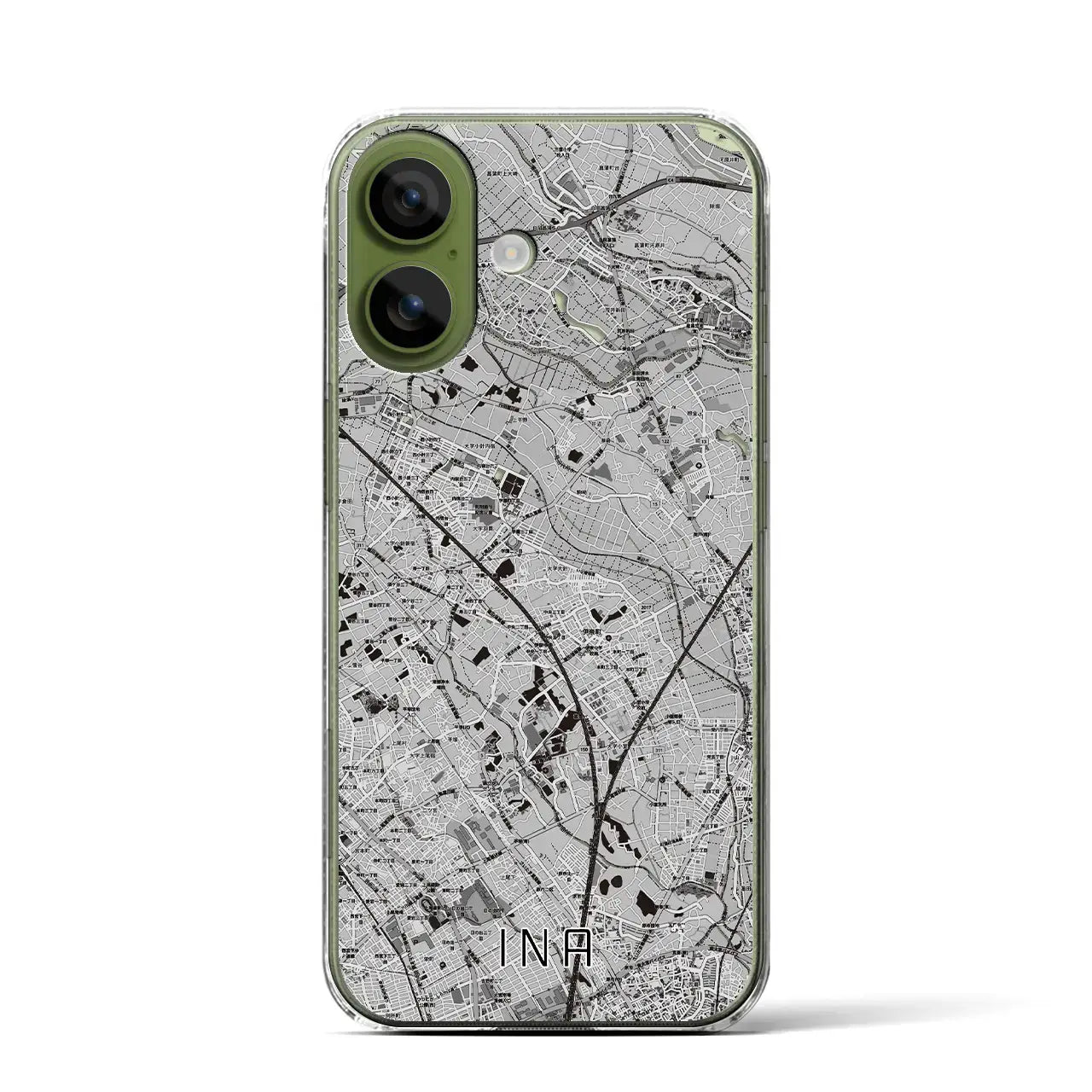 【伊奈(埼玉県)】地図柄iPhoneケース(クリアタイプ)