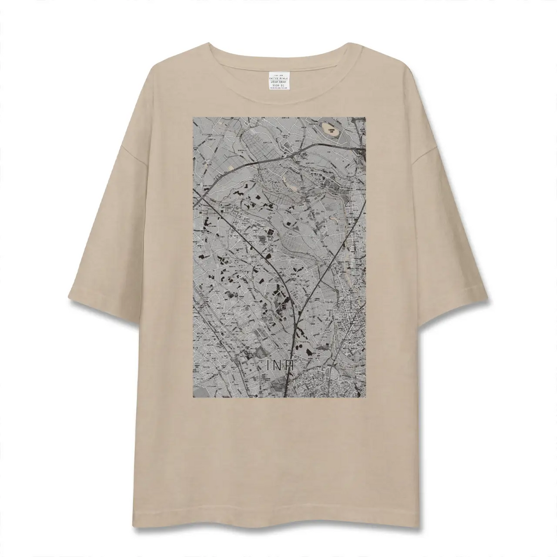 【伊奈(埼玉県)】地図柄ビッグシルエットTシャツ
