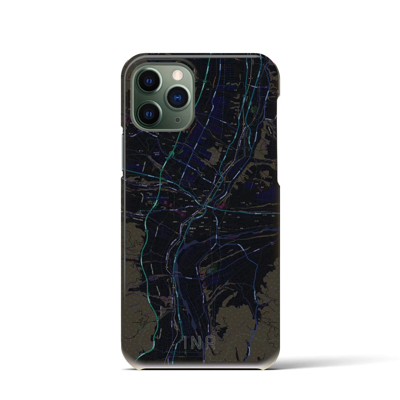 【伊那(長野県)】地図柄iPhoneケース(バックカバータイプ)