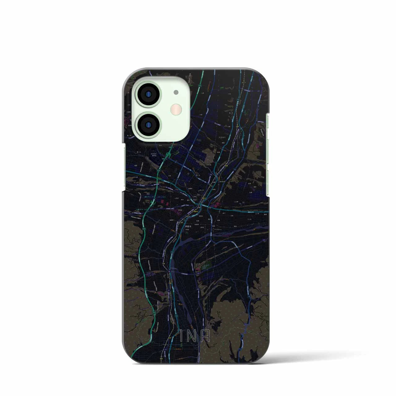 【伊那(長野県)】地図柄iPhoneケース(バックカバータイプ)