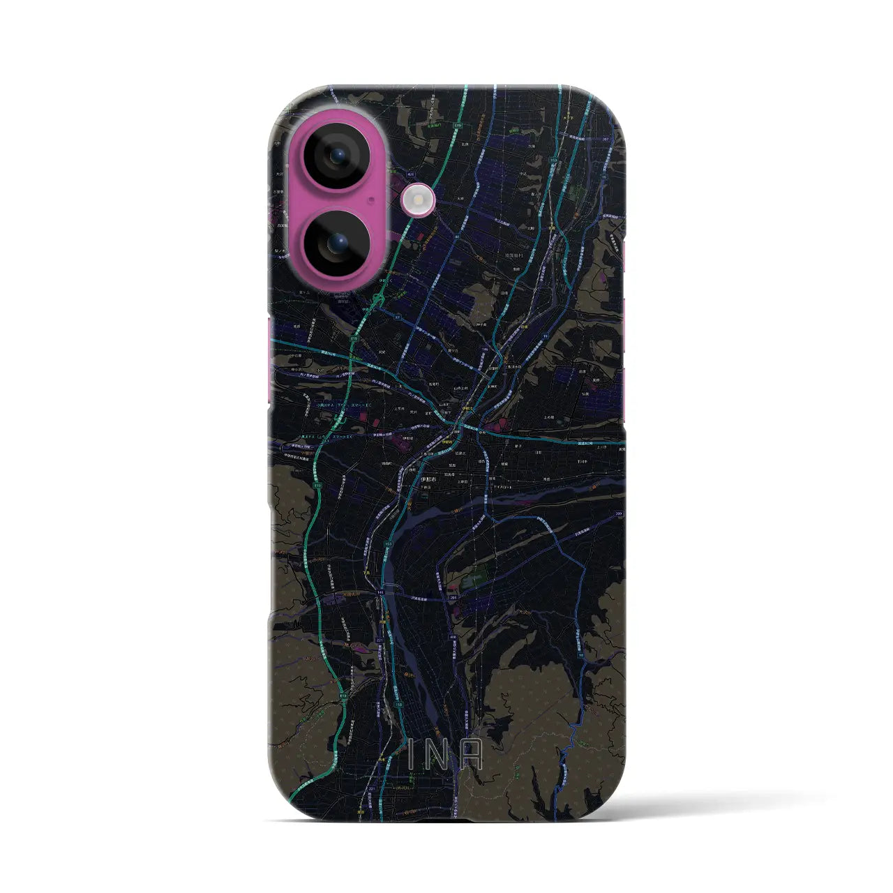 【伊那(長野県)】地図柄iPhoneケース(バックカバータイプ)