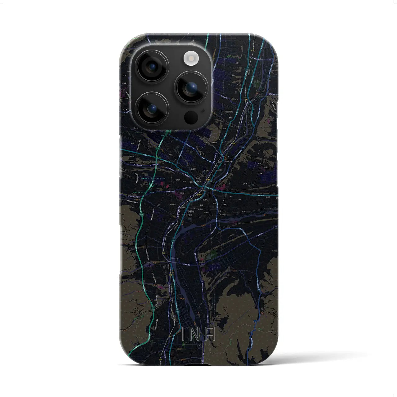 【伊那(長野県)】地図柄iPhoneケース(バックカバータイプ)