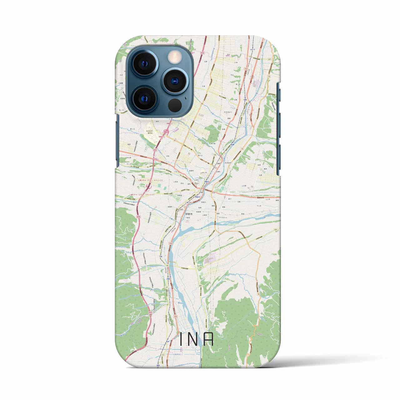 【伊那(長野県)】地図柄iPhoneケース(バックカバータイプ)