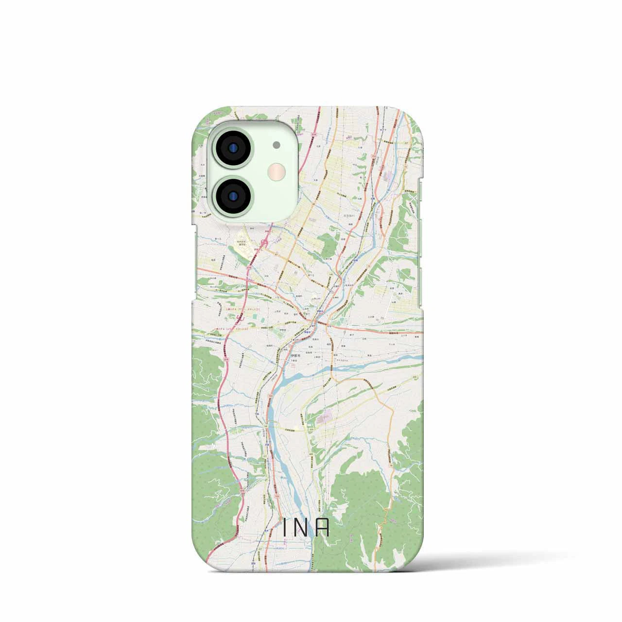 【伊那(長野県)】地図柄iPhoneケース(バックカバータイプ)