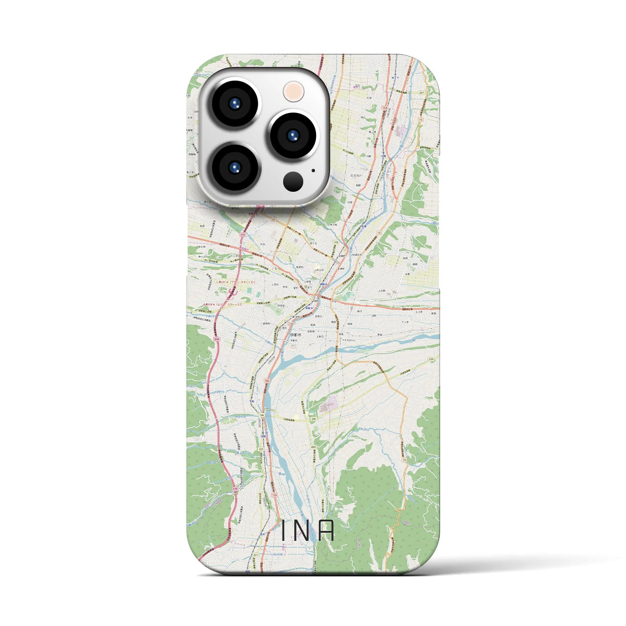 【伊那(長野県)】地図柄iPhoneケース(バックカバータイプ)