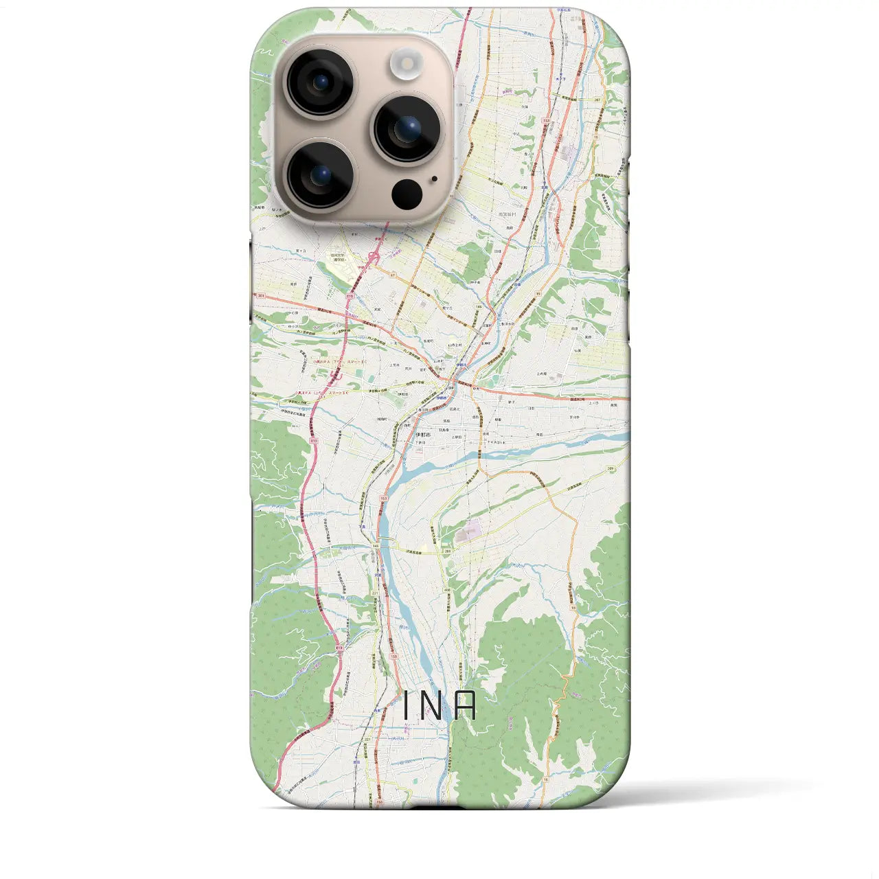 【伊那(長野県)】地図柄iPhoneケース(バックカバータイプ)