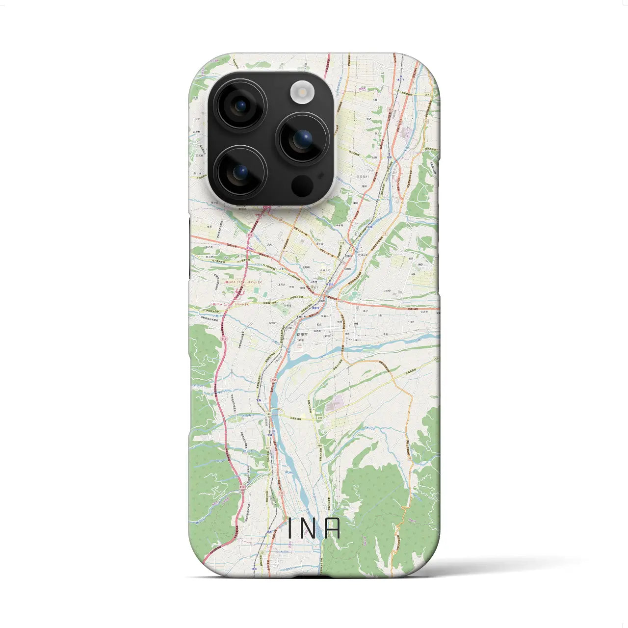 【伊那(長野県)】地図柄iPhoneケース(バックカバータイプ)