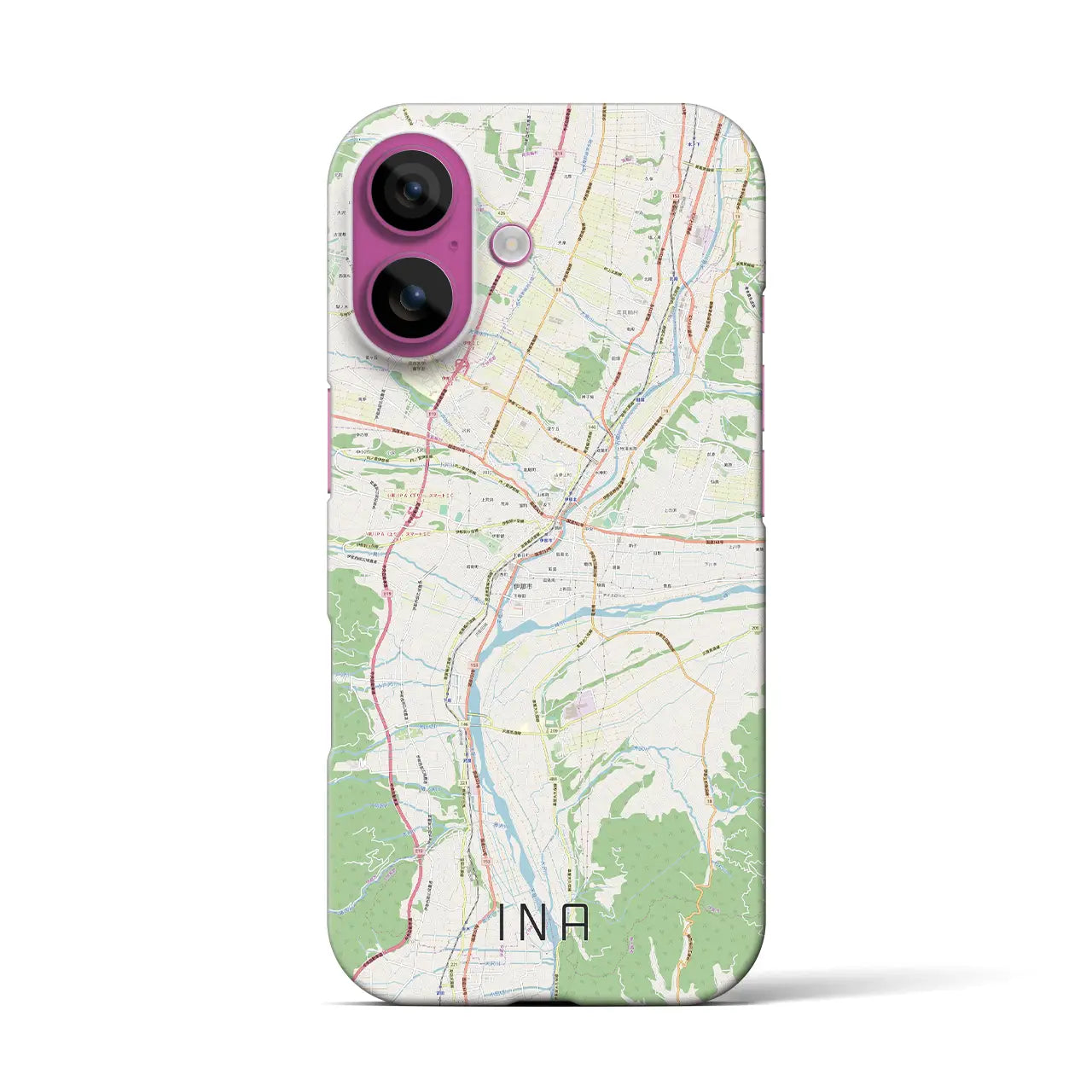 【伊那(長野県)】地図柄iPhoneケース(バックカバータイプ)