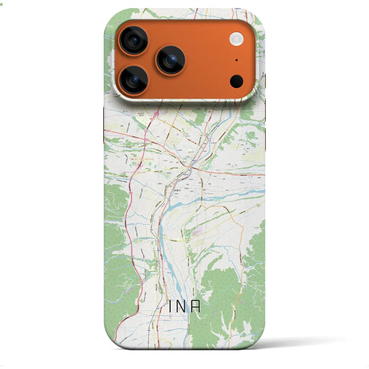 【伊那(長野県)】地図柄iPhoneケース(バックカバータイプ)