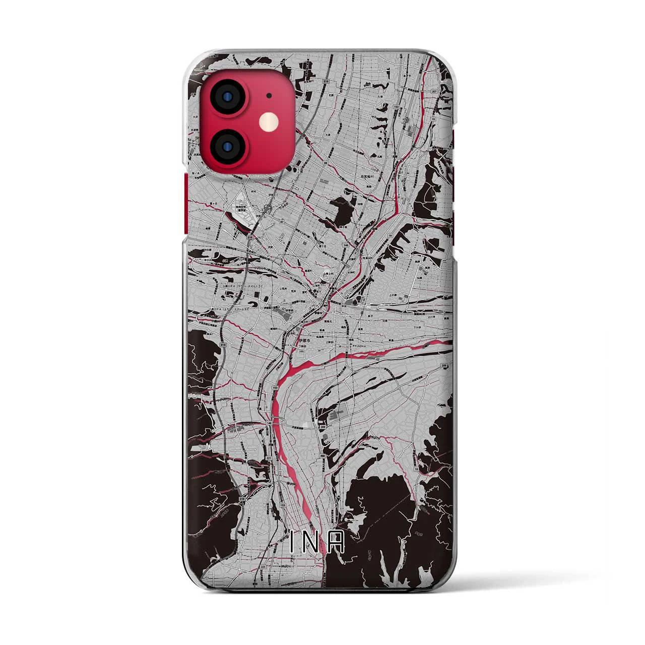 【伊那(長野県)】地図柄iPhoneケース(クリアタイプ)