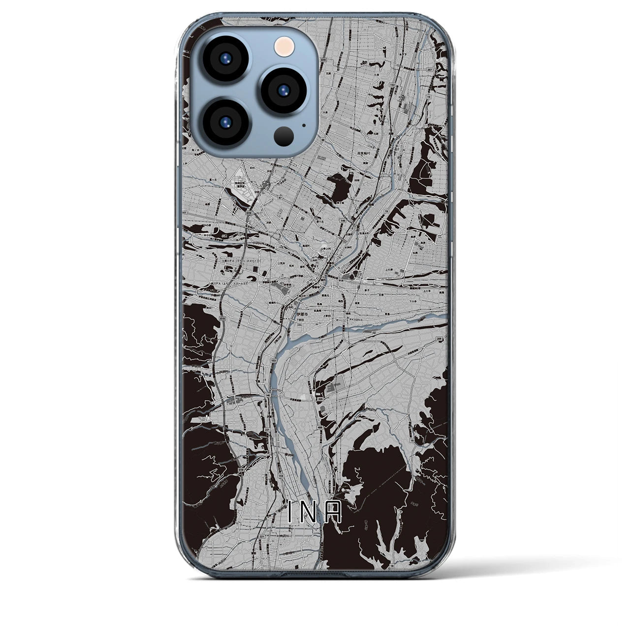 【伊那(長野県)】地図柄iPhoneケース(クリアタイプ)