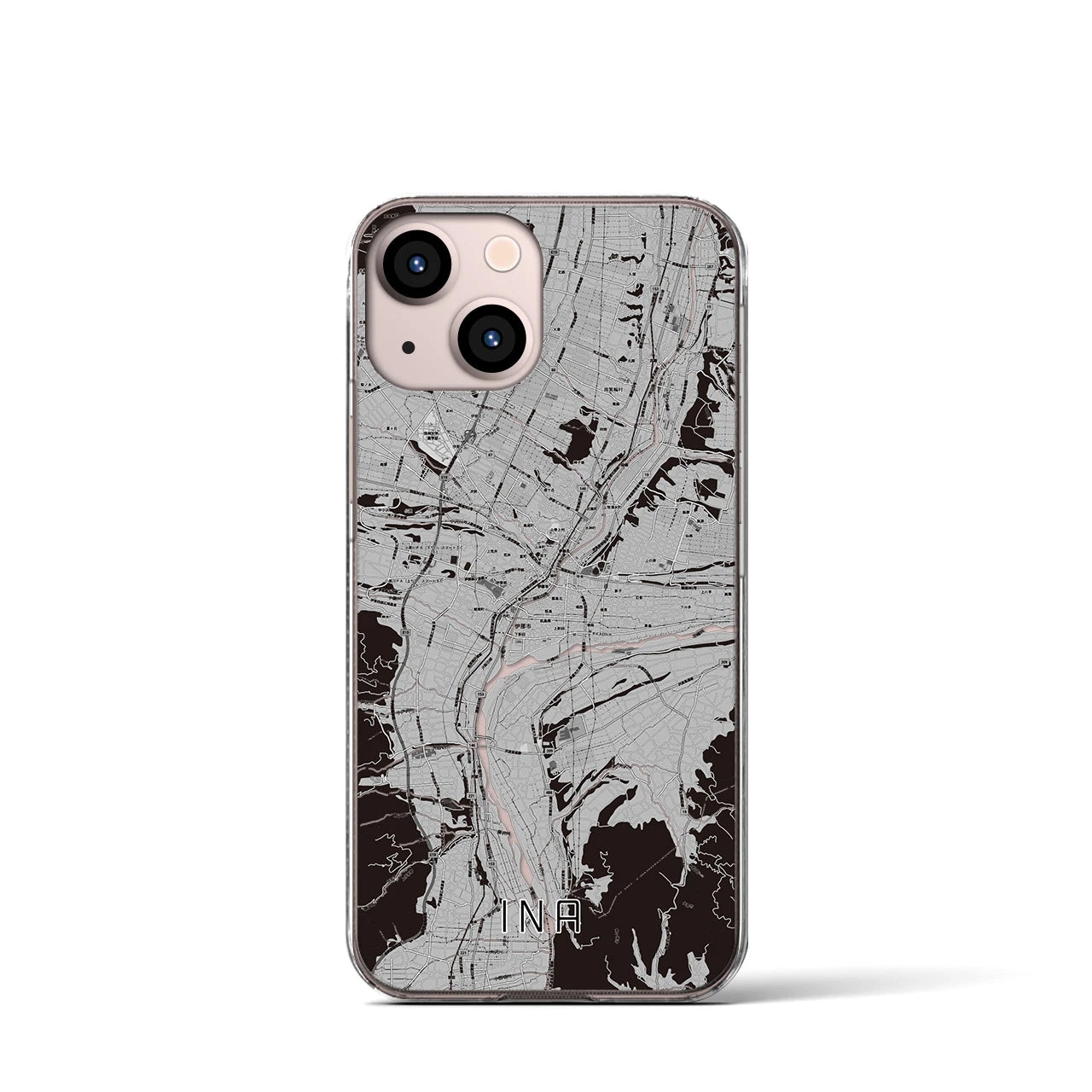 【伊那(長野県)】地図柄iPhoneケース(クリアタイプ)