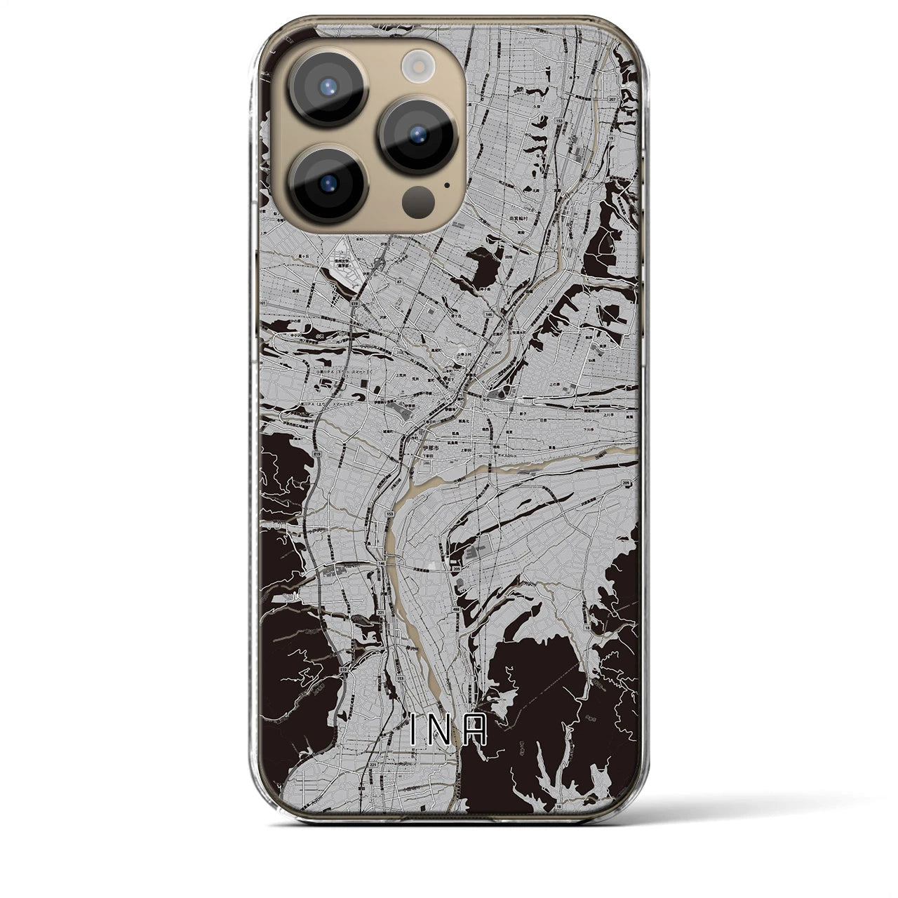 【伊那(長野県)】地図柄iPhoneケース(クリアタイプ)