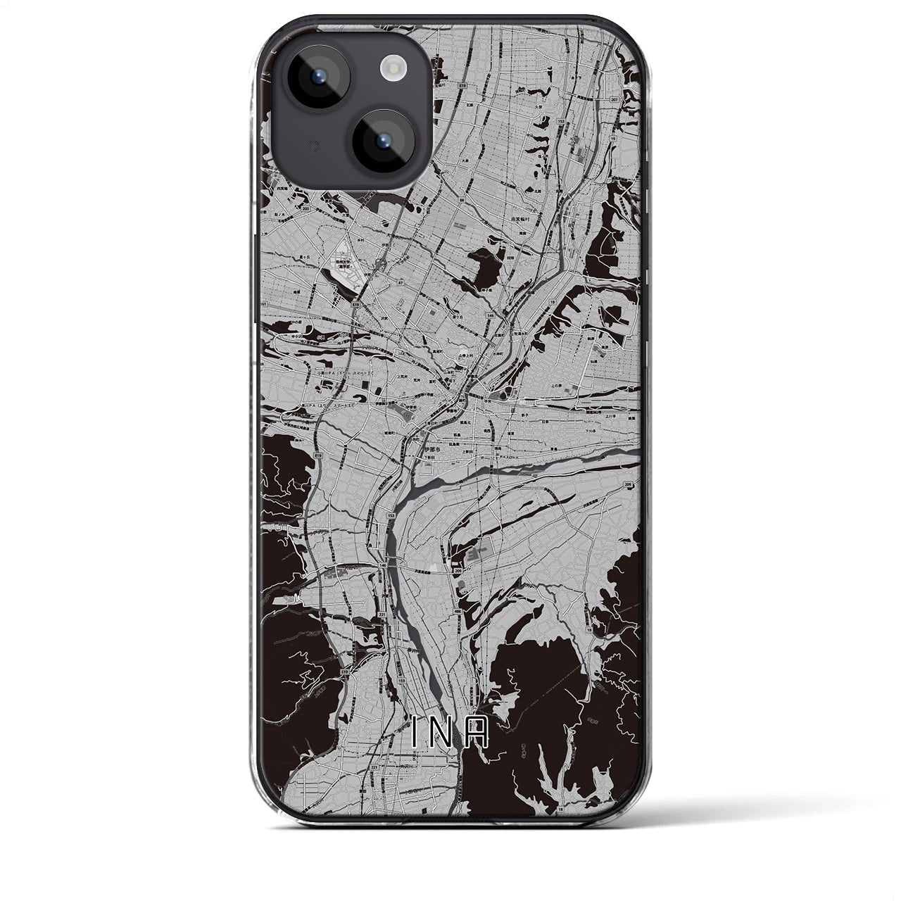 【伊那(長野県)】地図柄iPhoneケース(クリアタイプ)