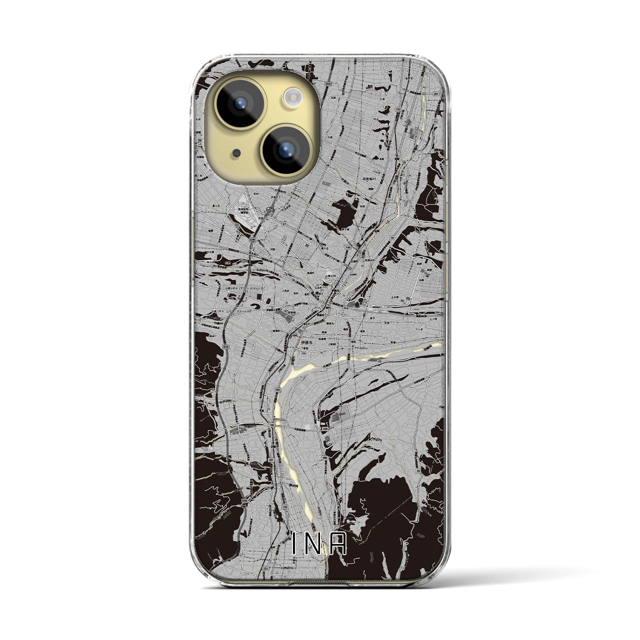 【伊那(長野県)】地図柄iPhoneケース(クリアタイプ)