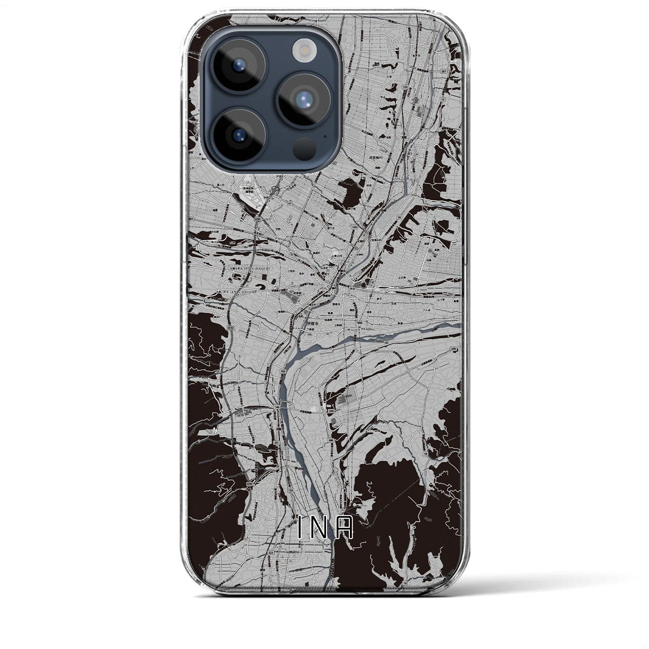 【伊那(長野県)】地図柄iPhoneケース(クリアタイプ)