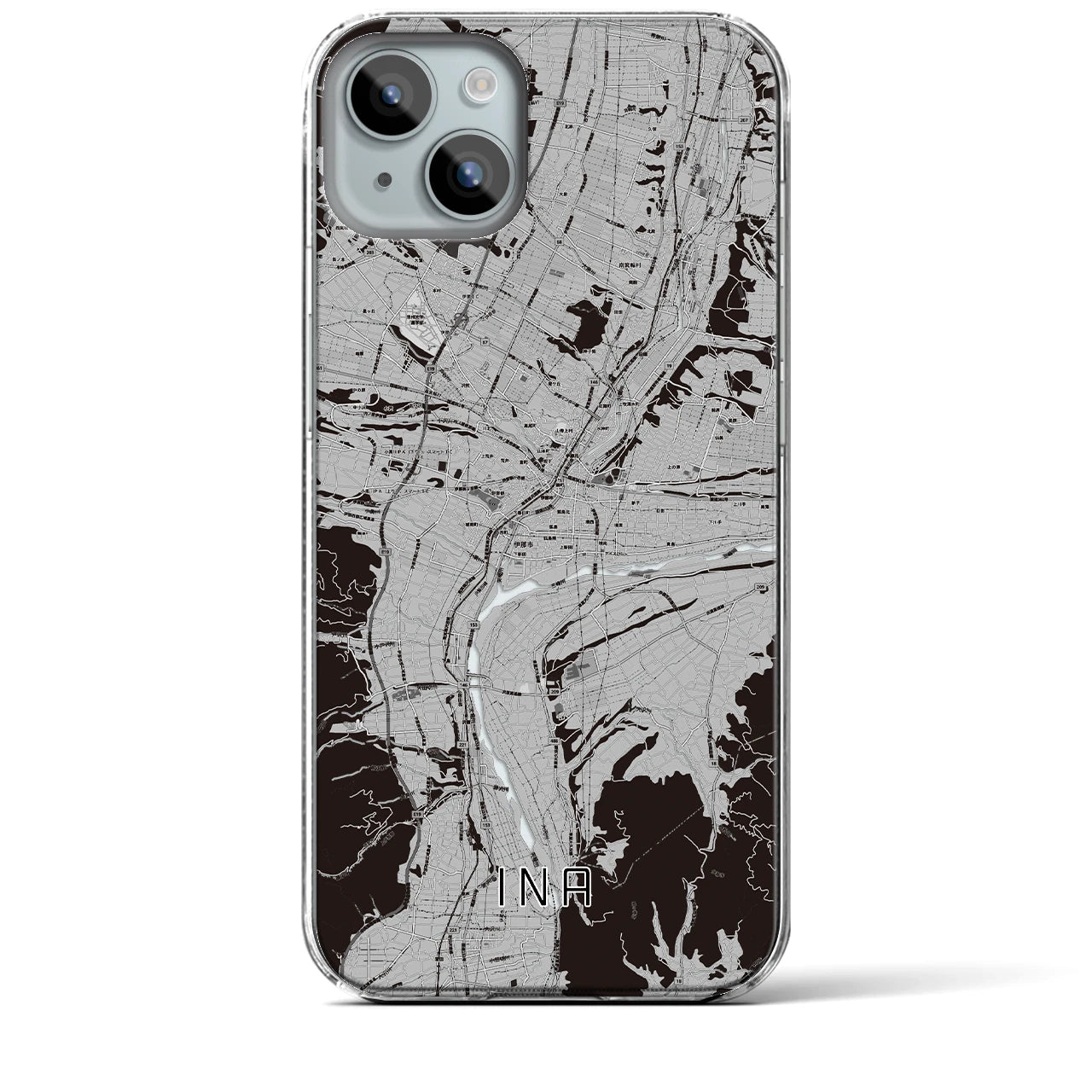 【伊那(長野県)】地図柄iPhoneケース(クリアタイプ)