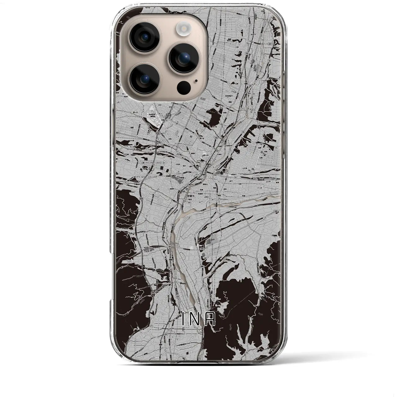 【伊那(長野県)】地図柄iPhoneケース(クリアタイプ)