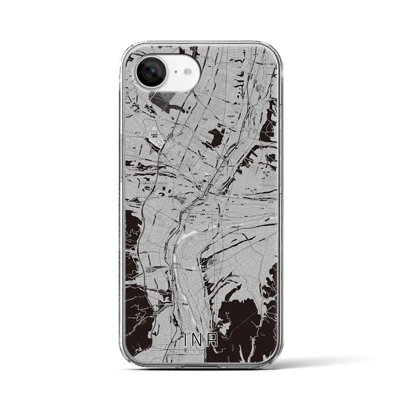 【伊那(長野県)】地図柄iPhoneケース(クリアタイプ)