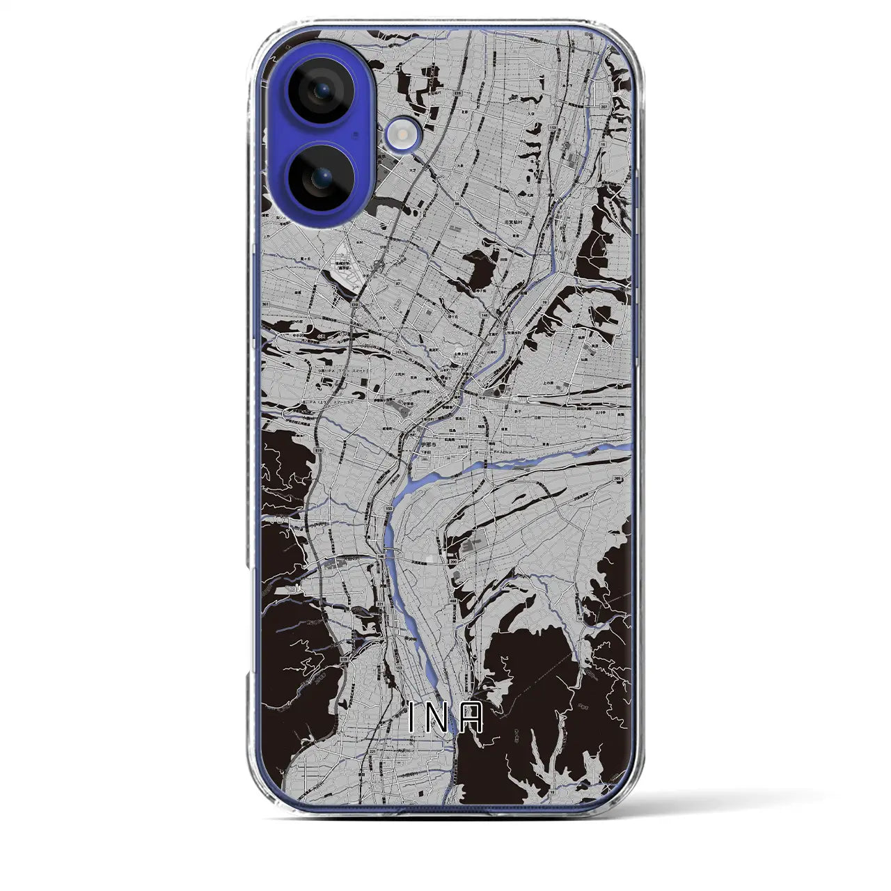 【伊那(長野県)】地図柄iPhoneケース(クリアタイプ)