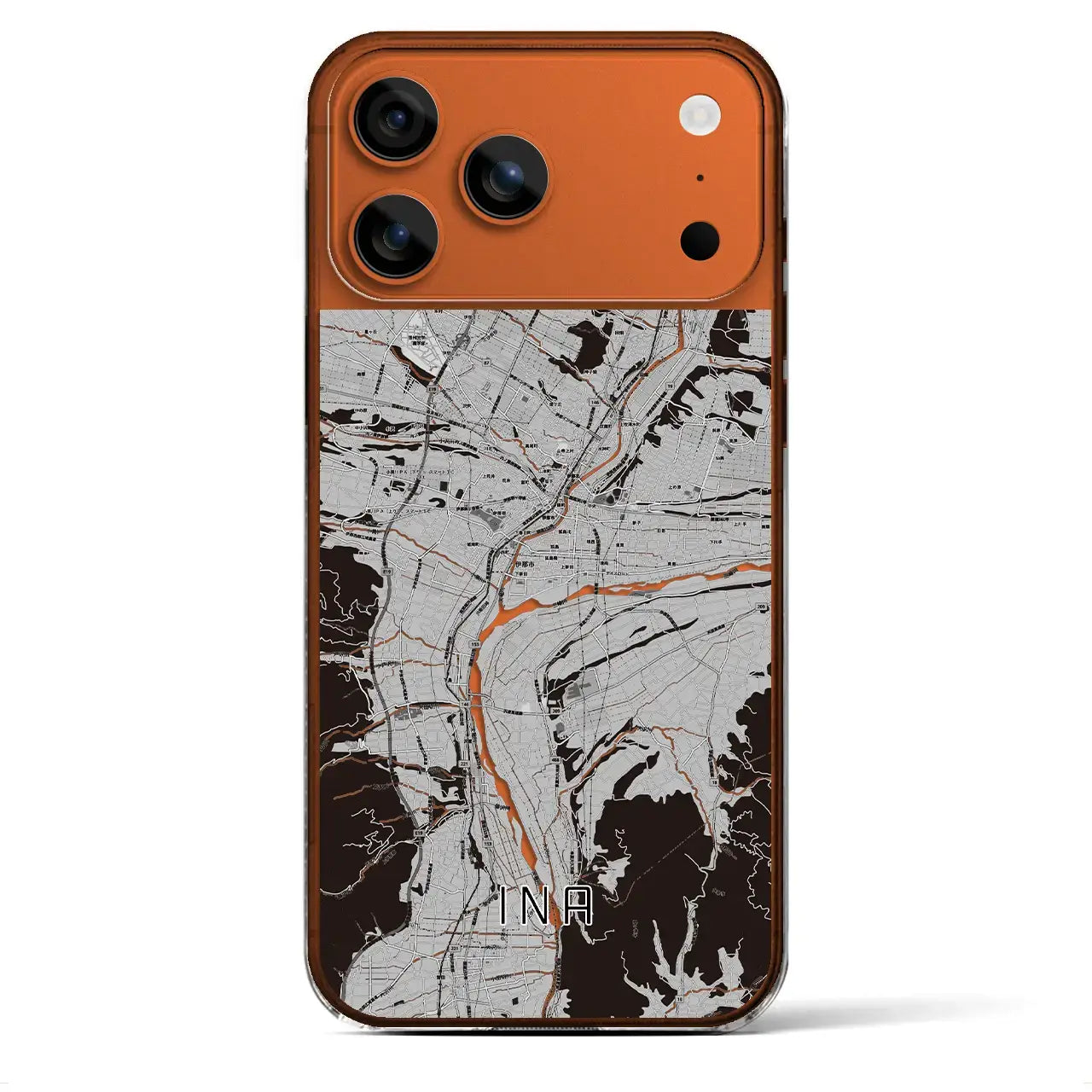 【伊那(長野県)】地図柄iPhoneケース(クリアタイプ)