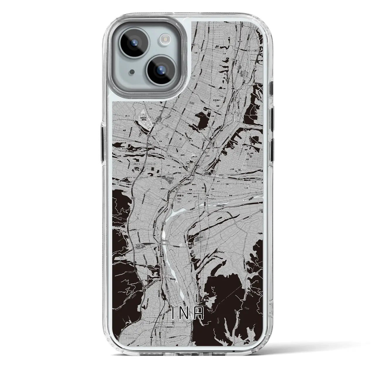 【伊那(長野県)】地図柄iPhoneケース(MagSafeタイプ)