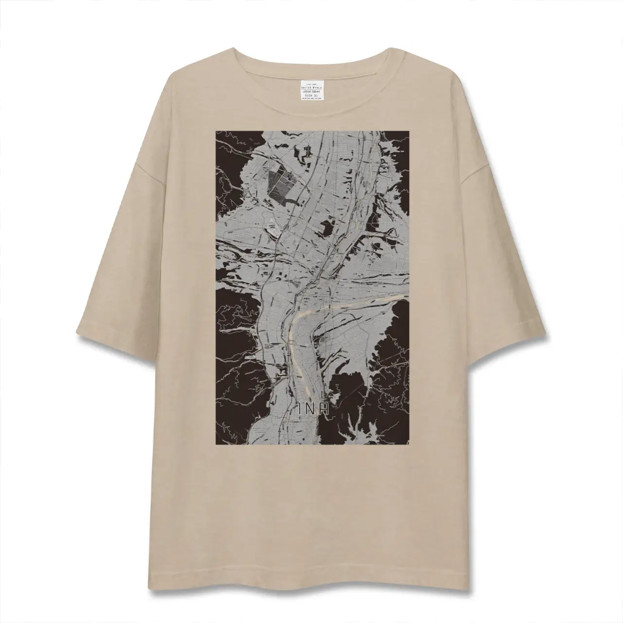 【伊那(長野県)】地図柄ビッグシルエットTシャツ