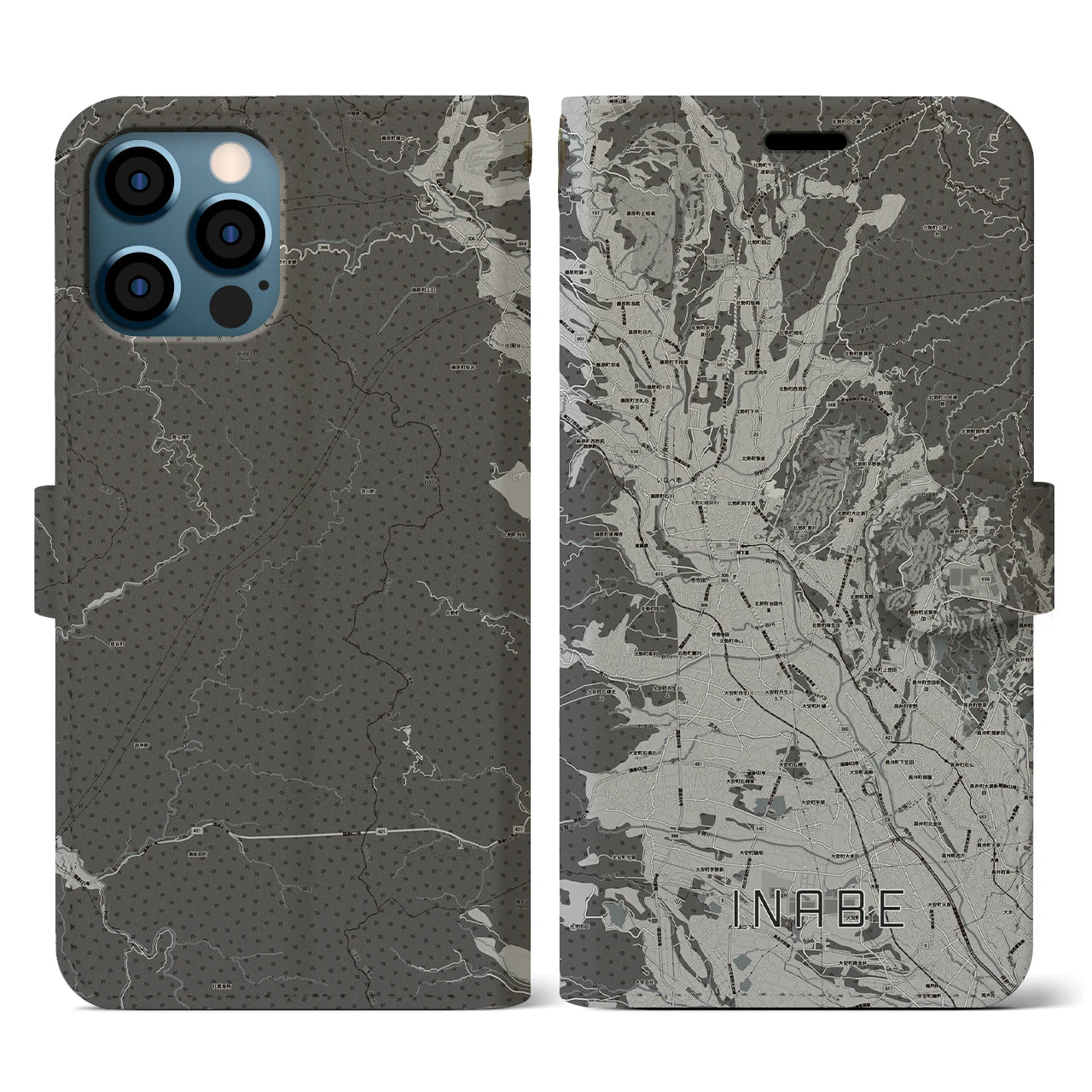 【いなべ(三重県)】地図柄iPhoneケース(手帳タイプ)
