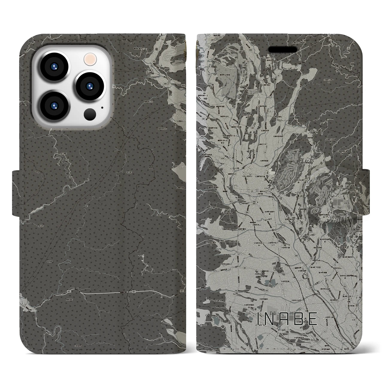 【いなべ(三重県)】地図柄iPhoneケース(手帳タイプ)