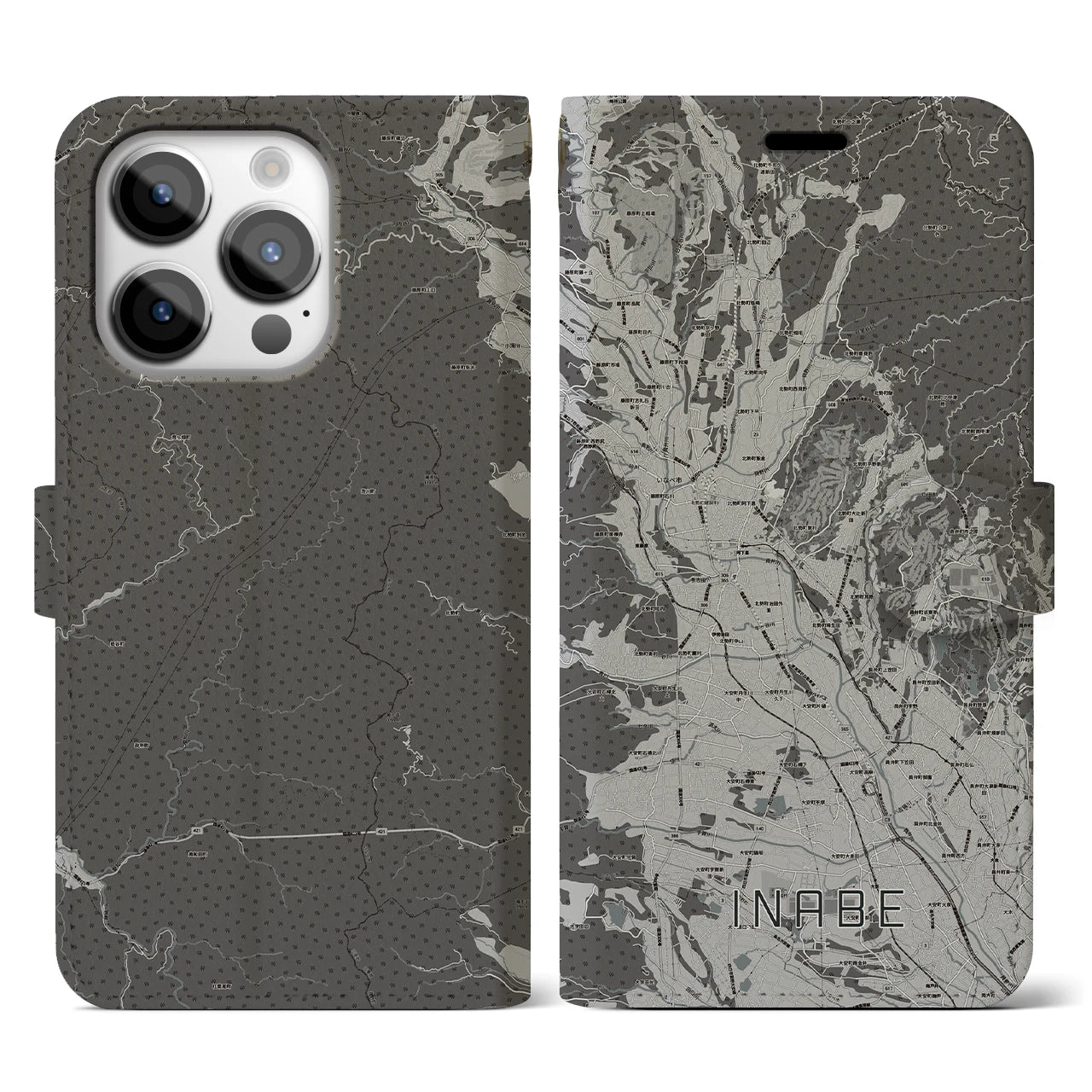 【いなべ(三重県)】地図柄iPhoneケース(手帳タイプ)