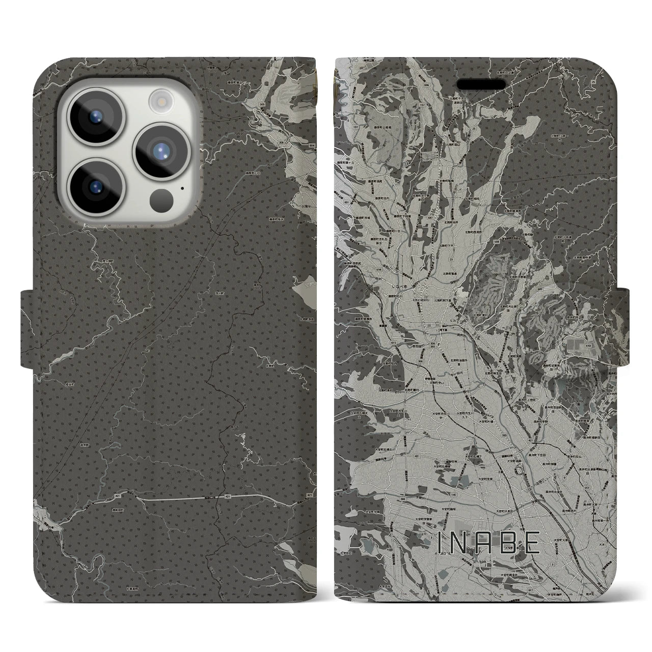 【いなべ(三重県)】地図柄iPhoneケース(手帳タイプ)