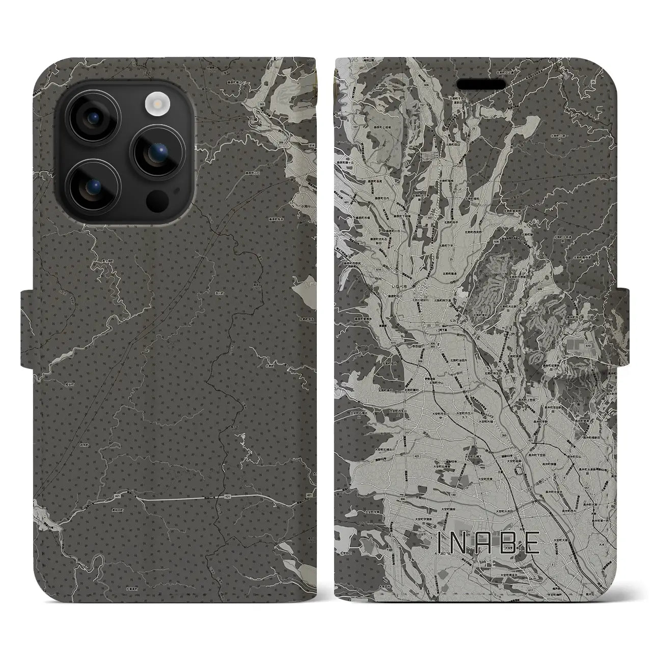 【いなべ(三重県)】地図柄iPhoneケース(手帳タイプ)