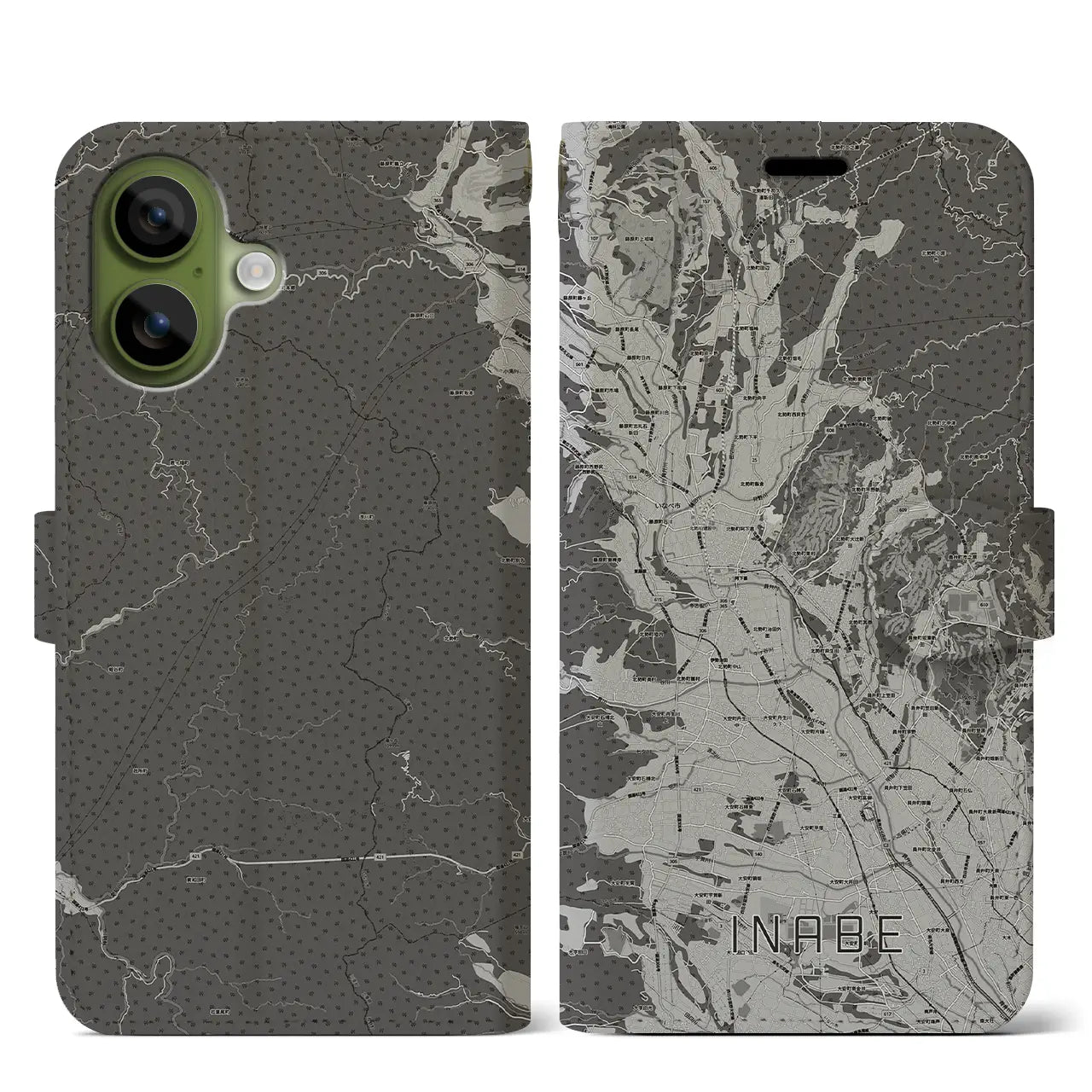 【いなべ(三重県)】地図柄iPhoneケース(手帳タイプ)