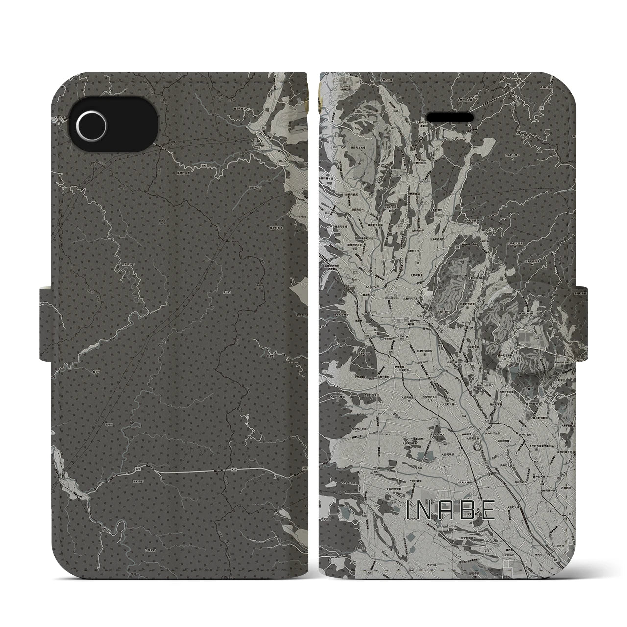 【いなべ(三重県)】地図柄iPhoneケース(手帳タイプ)