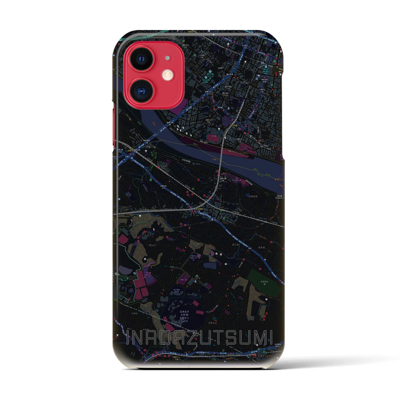 【稲田堤(神奈川県)】地図柄iPhoneケース(バックカバータイプ)