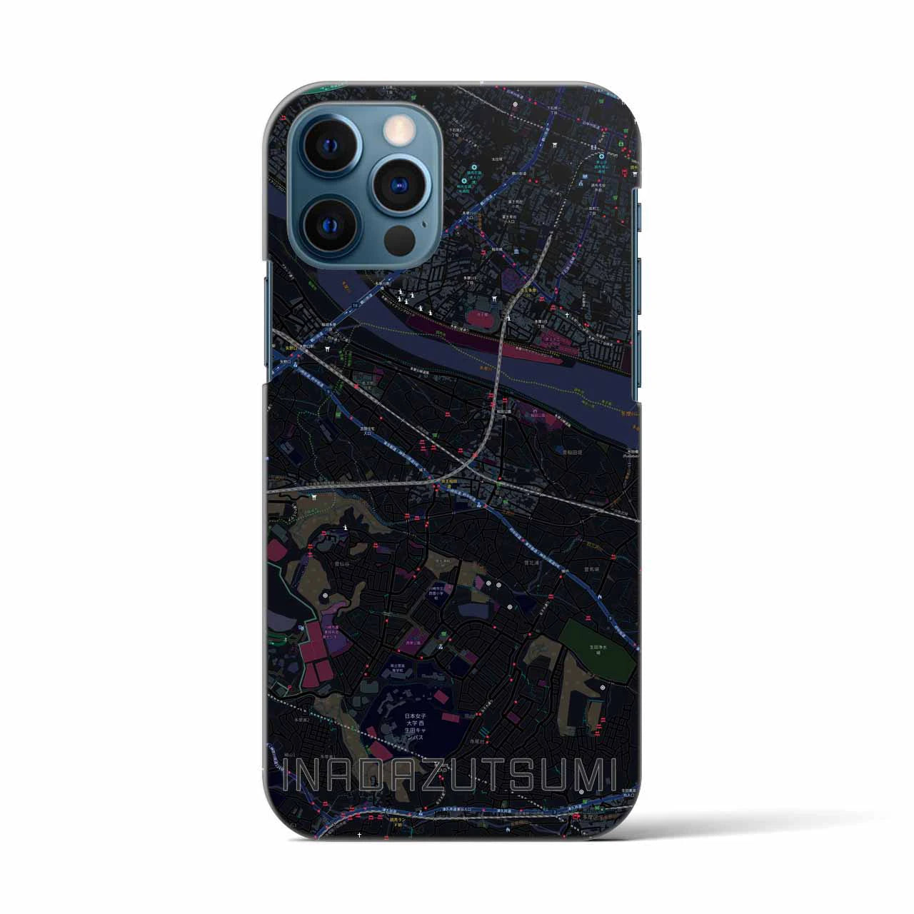 【稲田堤(神奈川県)】地図柄iPhoneケース(バックカバータイプ)