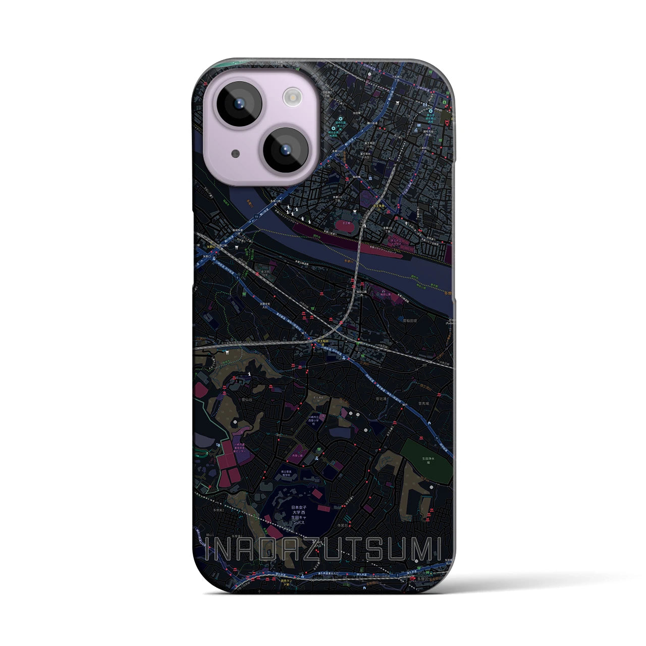 【稲田堤(神奈川県)】地図柄iPhoneケース(バックカバータイプ)