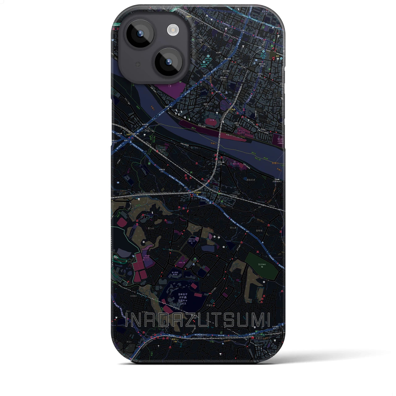 【稲田堤(神奈川県)】地図柄iPhoneケース(バックカバータイプ)