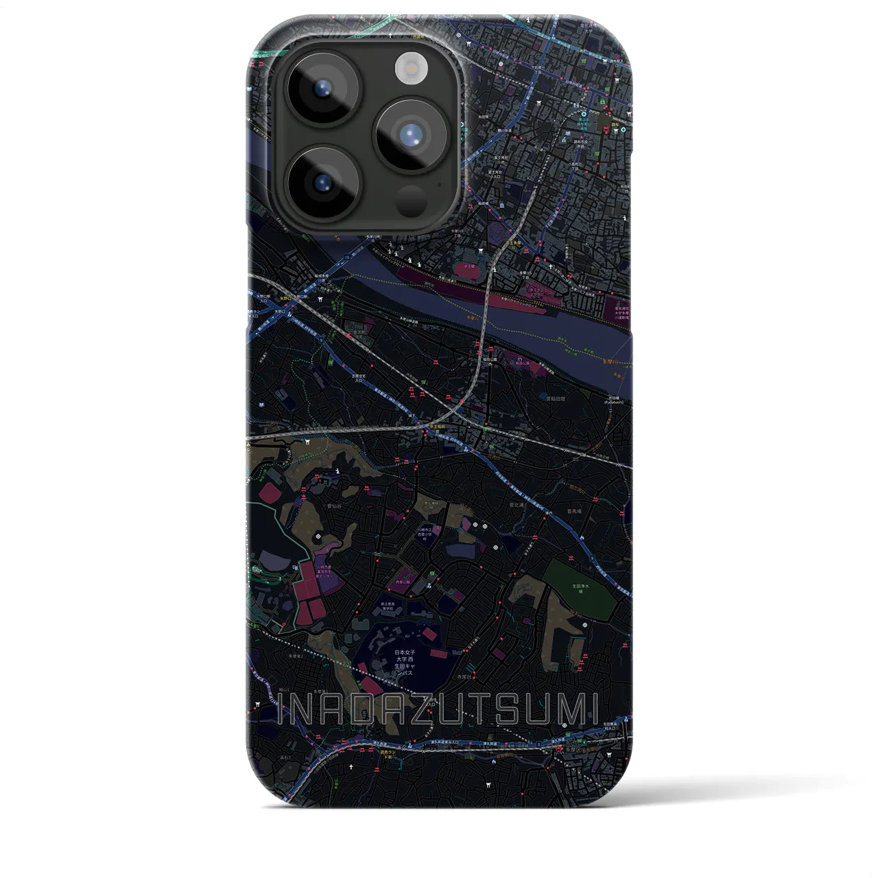 【稲田堤(神奈川県)】地図柄iPhoneケース(バックカバータイプ)