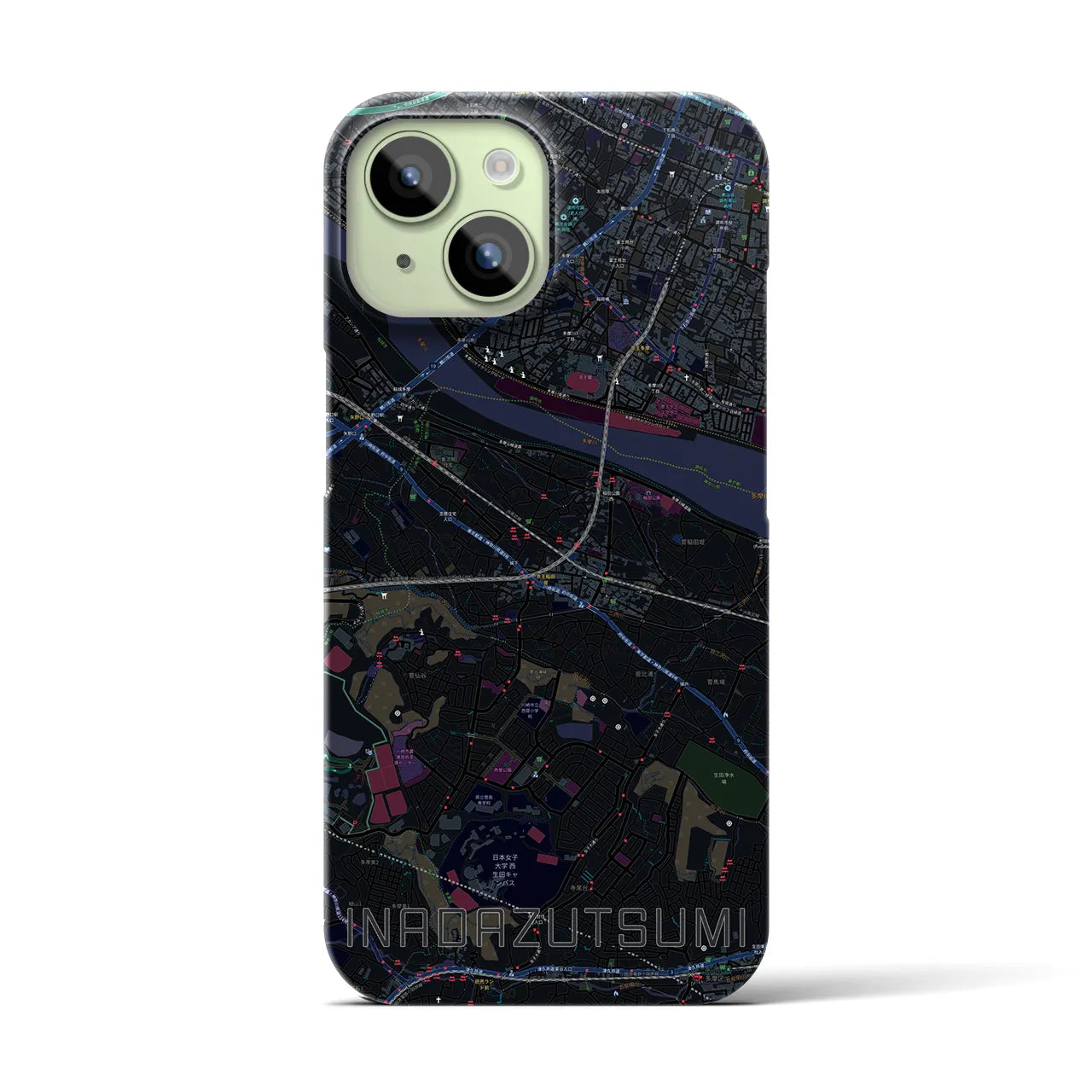 【稲田堤(神奈川県)】地図柄iPhoneケース(バックカバータイプ)
