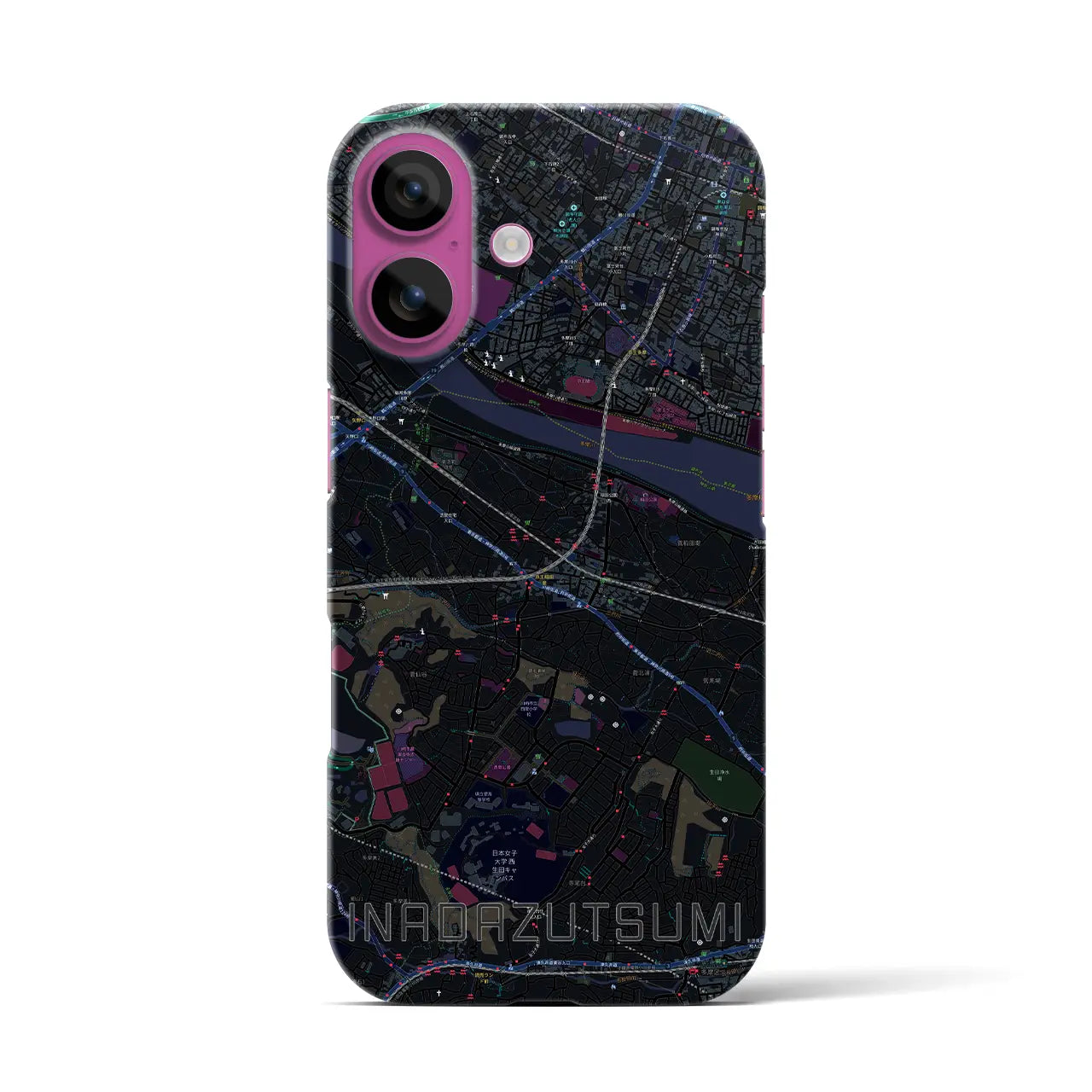 【稲田堤(神奈川県)】地図柄iPhoneケース(バックカバータイプ)