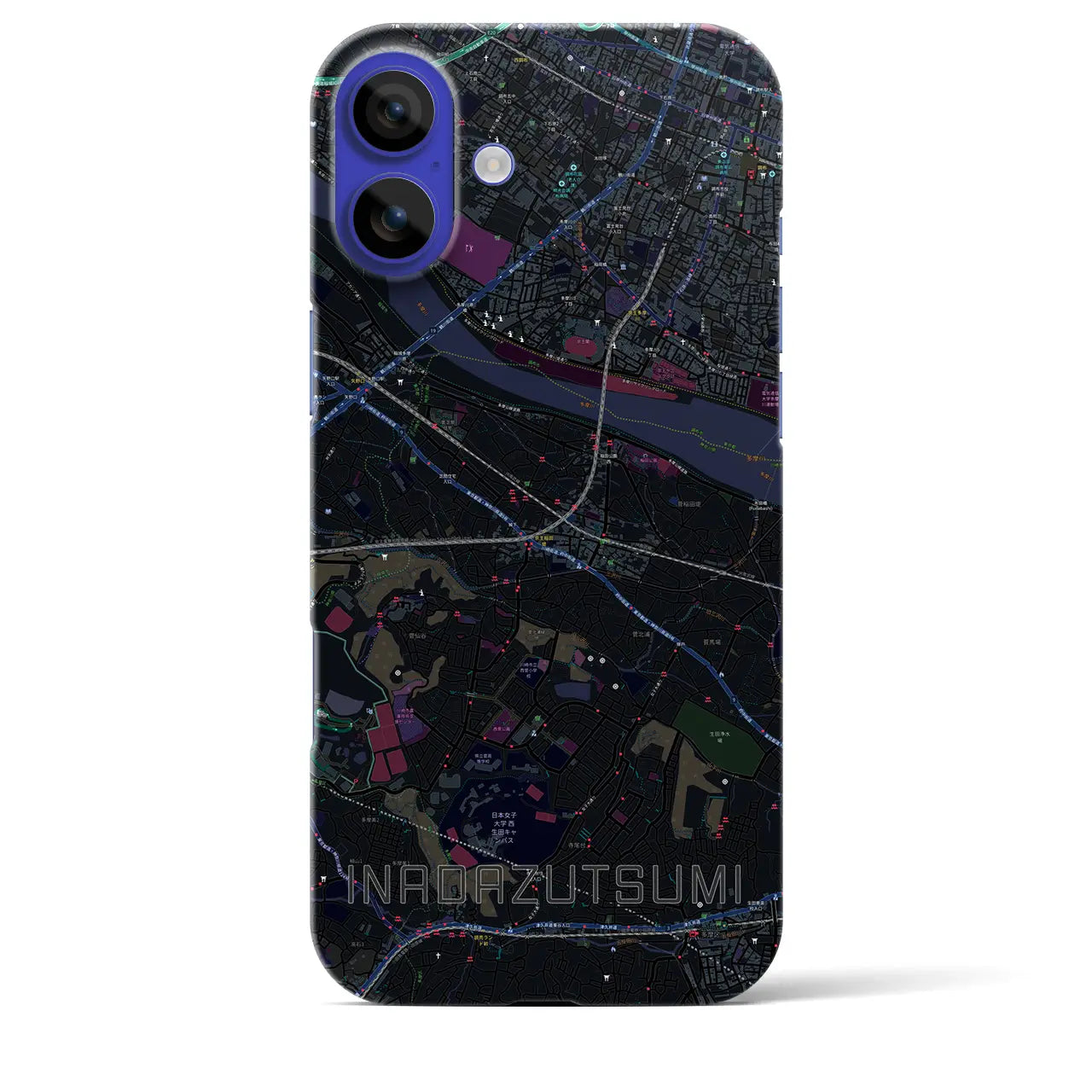 【稲田堤(神奈川県)】地図柄iPhoneケース(バックカバータイプ)