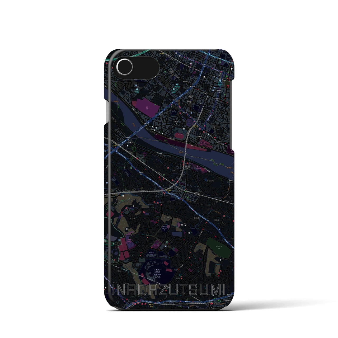 【稲田堤(神奈川県)】地図柄iPhoneケース(バックカバータイプ)