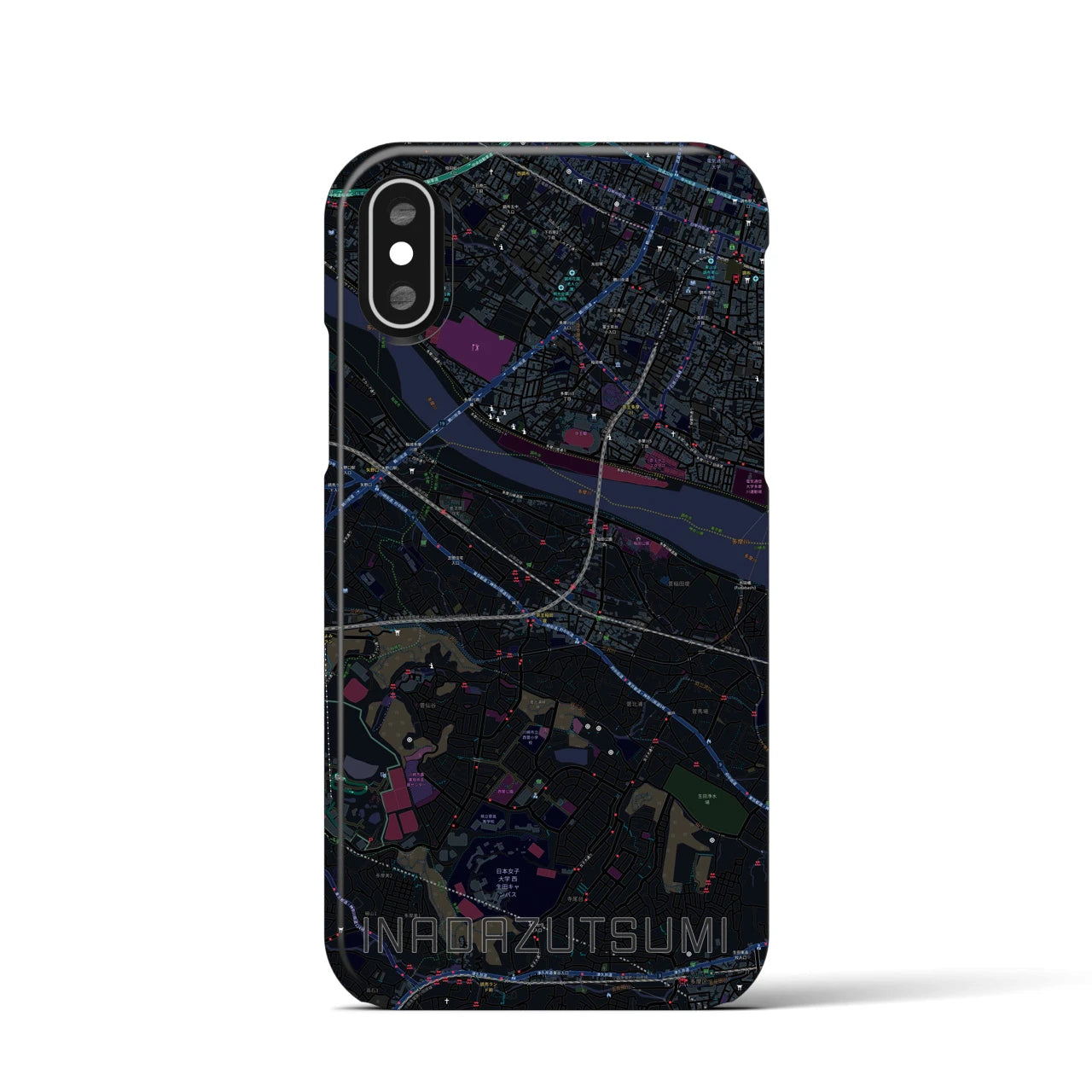 【稲田堤(神奈川県)】地図柄iPhoneケース(バックカバータイプ)