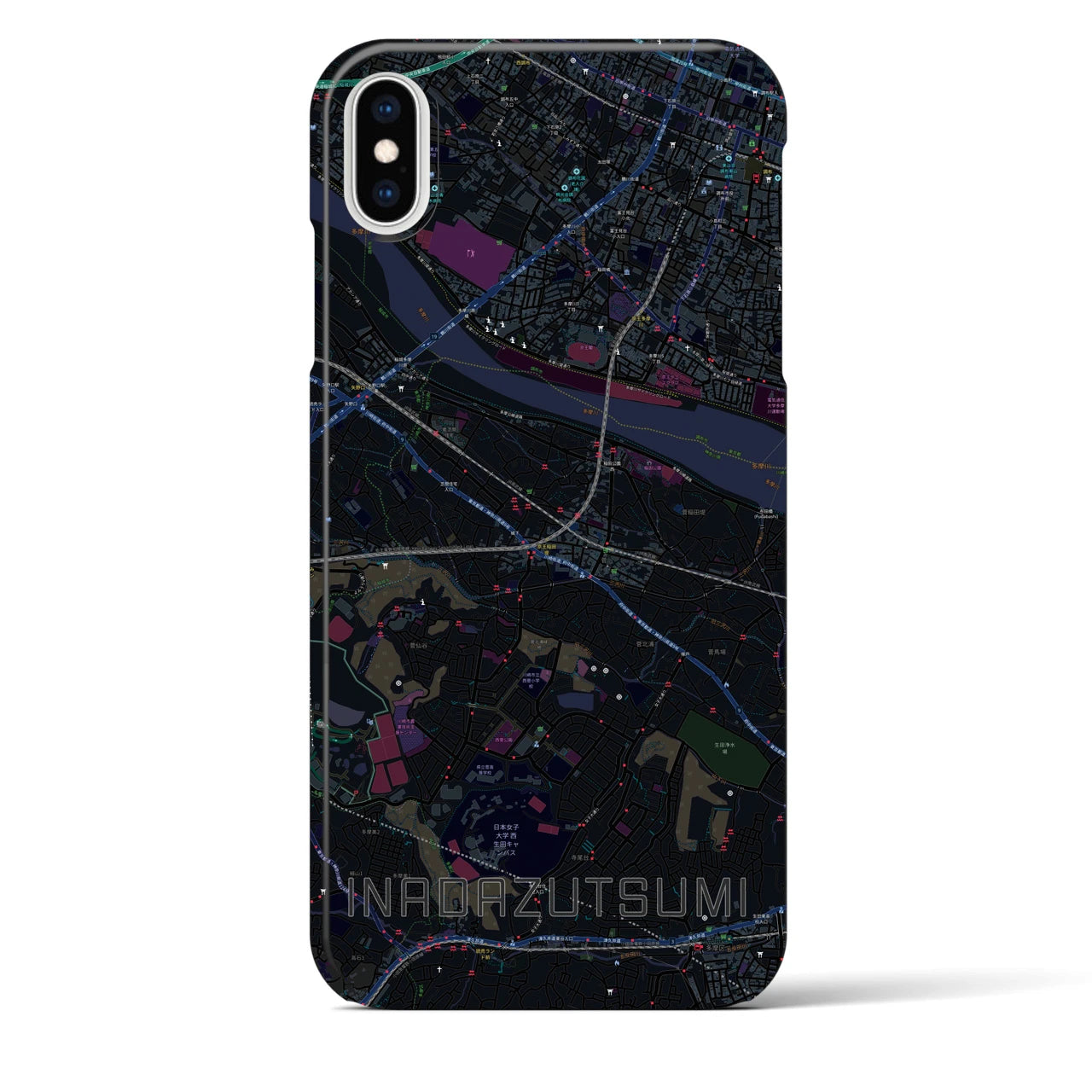 【稲田堤(神奈川県)】地図柄iPhoneケース(バックカバータイプ)