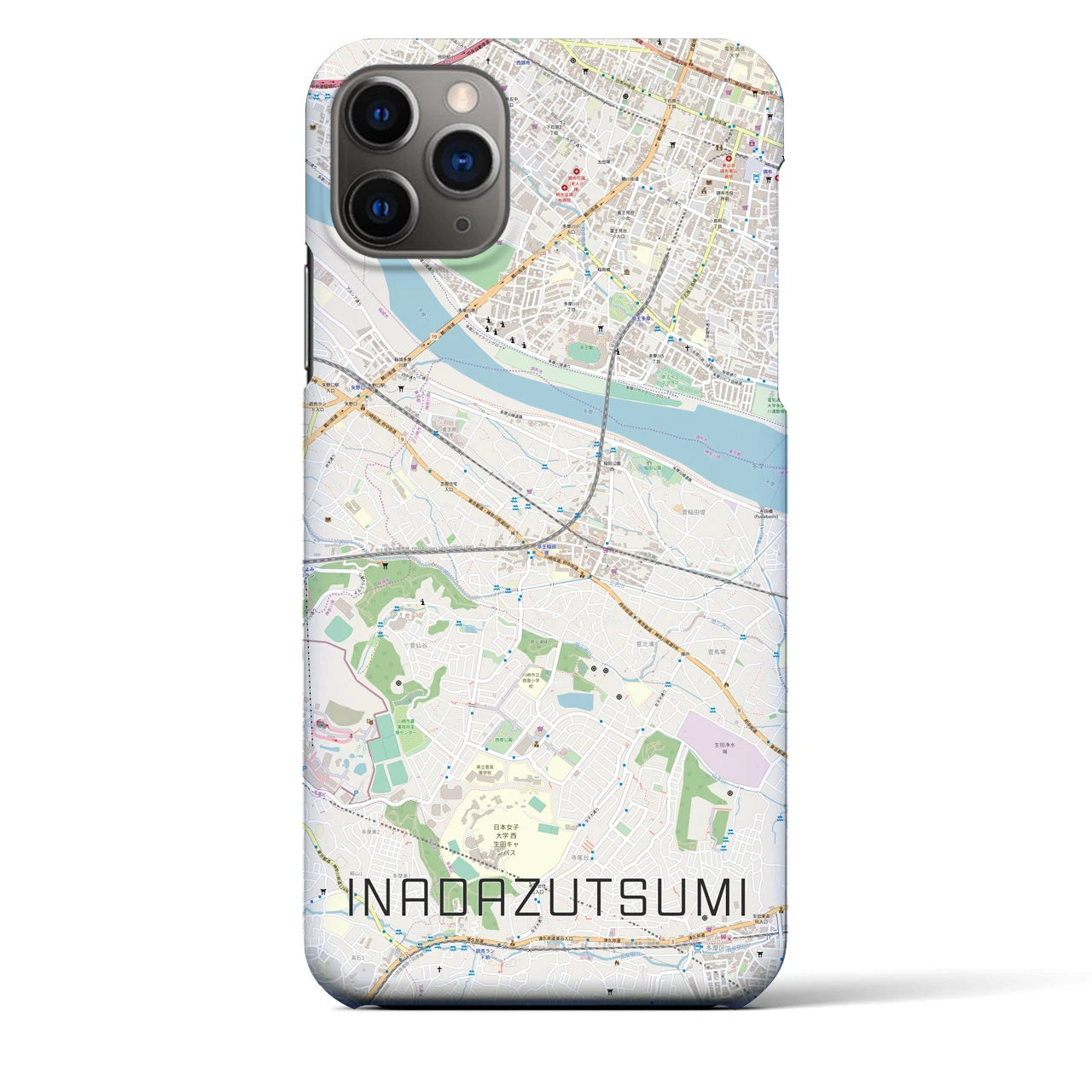 【稲田堤(神奈川県)】地図柄iPhoneケース(バックカバータイプ)