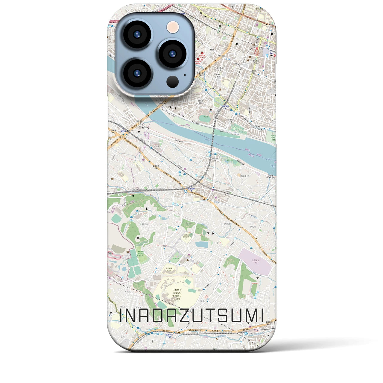 【稲田堤(神奈川県)】地図柄iPhoneケース(バックカバータイプ)