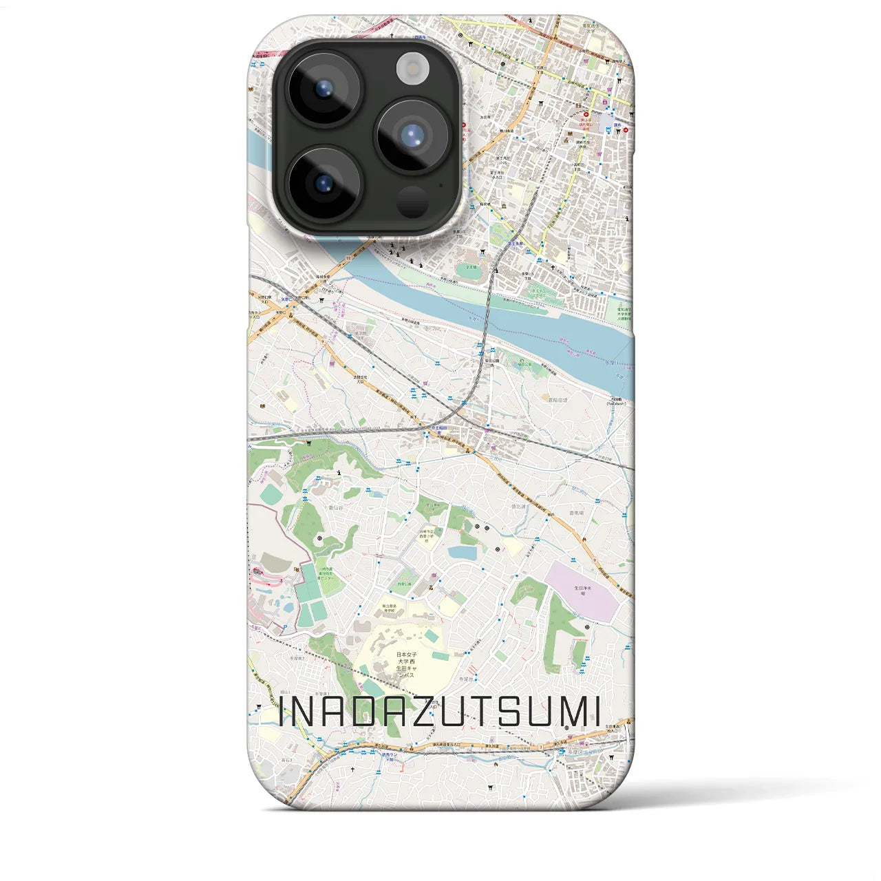 【稲田堤(神奈川県)】地図柄iPhoneケース(バックカバータイプ)
